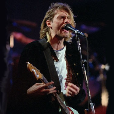Kurt Cobain em uma de suas últimas apresentações ao vivo, em dezembro de 1993