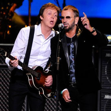 Ringo Starr e Paul McCartney em evento beneficente organizado por David Lynch, em abril de 2009