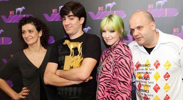 Lilian Amarante, diretora do VMB, ao lado de Marcelo Adnet, MariMoon e Mauro Bedaque, diretor de conteúdo digital da MTV Brasil - Kelly Fuzaro/MTV