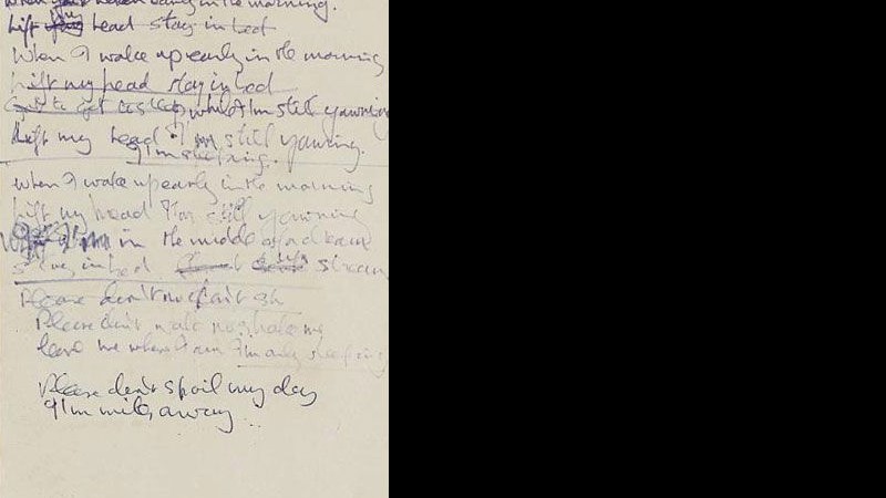Manuscrito de "I'm Only Sleeping", dos Beatles, vai a leilão