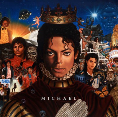 A capa do disco Michael, que terá a faixa "Much Too Soon"