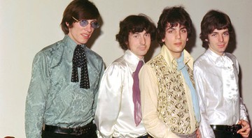 A formação original do Pink Floyd com Waters, Mason, Barrett e Wright (à partir da esq.) em uma entrevista coletiva à imprensa em Londres, em março de 1967 - JEFF ALLEN/CACHE AGENCY