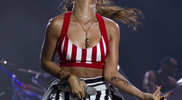 Rihanna fez o último show do Palco Mundo na primeira noite do Rock in Rio 2011 - AP