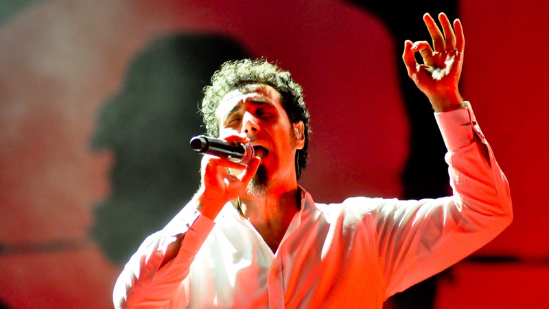 Serj Tankian, vocalista do System of a Down, no show do Rock in Rio