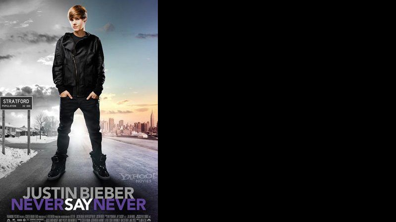 Pôster de <i>Never Say Never</i>, documentário sobre a trajetória de Justin Bieber - Divulgação