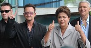 Presidente Dilma Rousseff recebeu o U2 em Brasília nesta sexta, 8 - Antonio Cruz/ABr