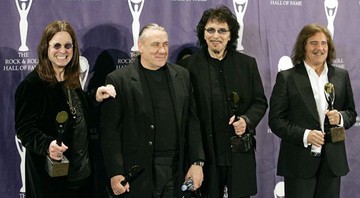 Ozzy Osbourne, Bill Ward, Tony Iommi e Geezer Butler, na entrada do Black Sabbath para o Hall da Fama do Rock and Roll, em 2006 - AP