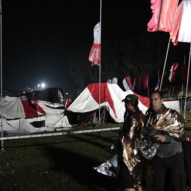 Imagem da tenda que desabou no Pukkelpop Festival