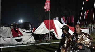 Imagem da tenda que desabou no Pukkelpop Festival - AP