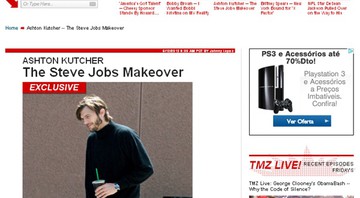 Ashton Kutcher como Steve Jobs - Reprodução/TMZ
