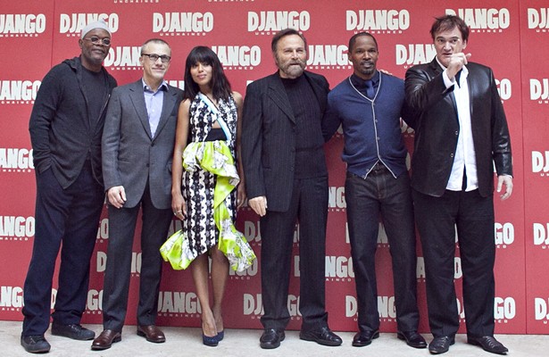 Parte do elenco de Django Livre esteve em Roma junto ao diretor Quentin Tarantino para acompanhar a première no Cinema Adriano