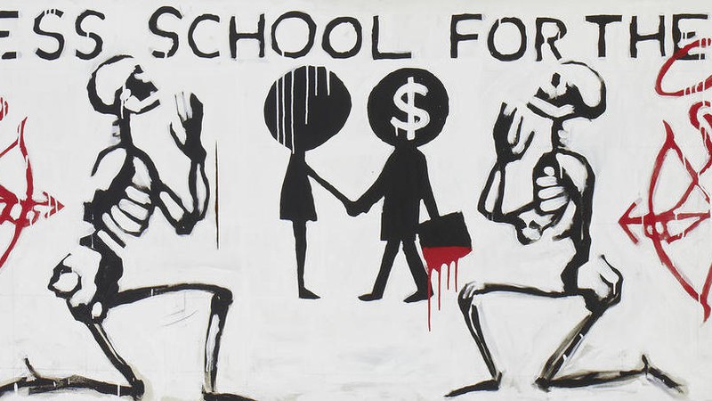 Pintura de Thom Yorke e Stanley Donwood chamada “Business School For The Dead”