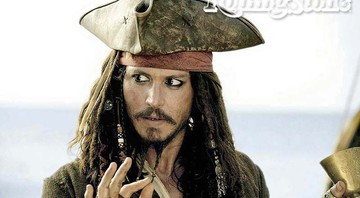 Johnny Depp como o impagável capitão Jack Sparrow. - 