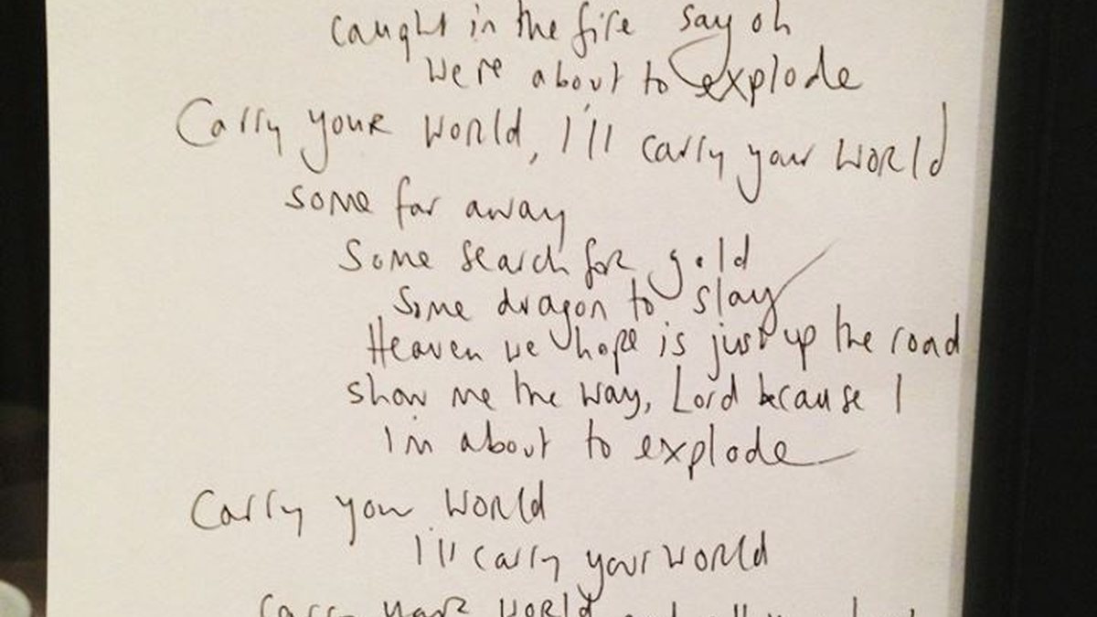 Coldplay revela manuscrito de “Atlas”, da trilha sonora de Jogos Vorazes:  Em Chamas