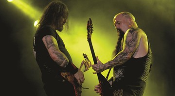 O Slayer homenageou Jeff Hanneman, ex-guitarrista da banda morto neste ano - Michael Meneses / Estácio / Divulgação