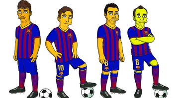 Neymar, Messi, Xavi, Iniesta  - Reprodução / Barcelona