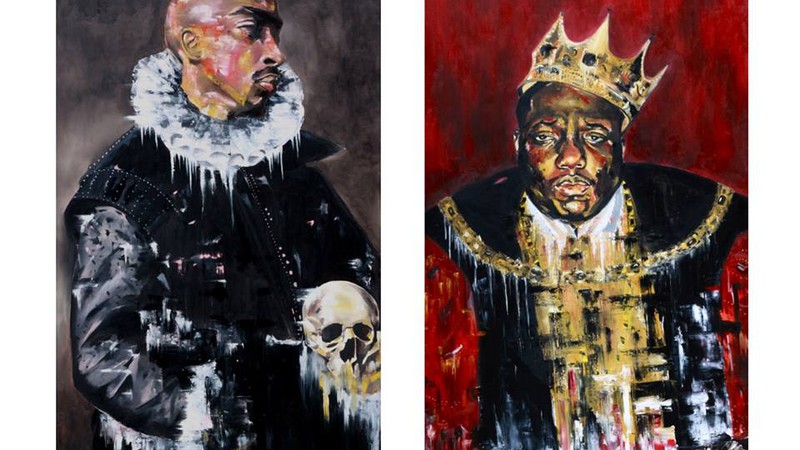 Tupac Shakur e The Notorious B.I.G., por Amar Stewart