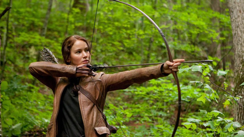 A personagem Katniss Everdeen em cena de Jogos Vorazes 