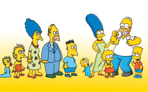 Personagens de Os Simpsons de 1987 se encontram com os atuais
