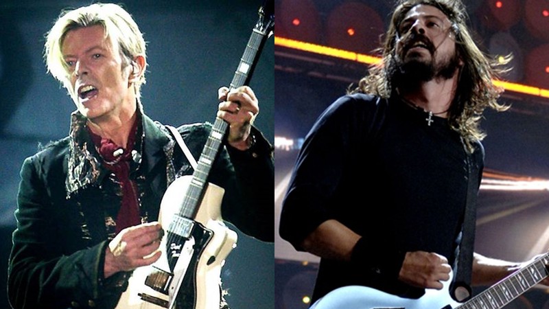 David Bowie e Dave Grohl, do Foo Fighters