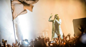 Jared Leto no início do show do Thirty Seconds to Mars no Espaço das Américas, em São Paulo -  Stephan Solon/Move Concerts 