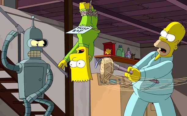 O encontro entre Os Simpsons e Futurama