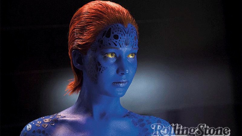 Jennifer como a personagem Mística da franquia X-Men