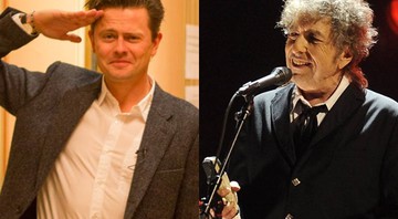 O cantor Bob Dylan, à direita, e o superfã dele, Fredrik Wikingsson, à esquerda - Reprodução/Facebook/AP