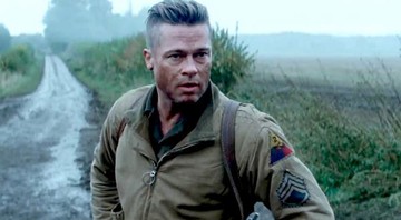 Brad Pitt em cena do filme <i>Corações de Ferro</i> - Reprodução/Vídeo