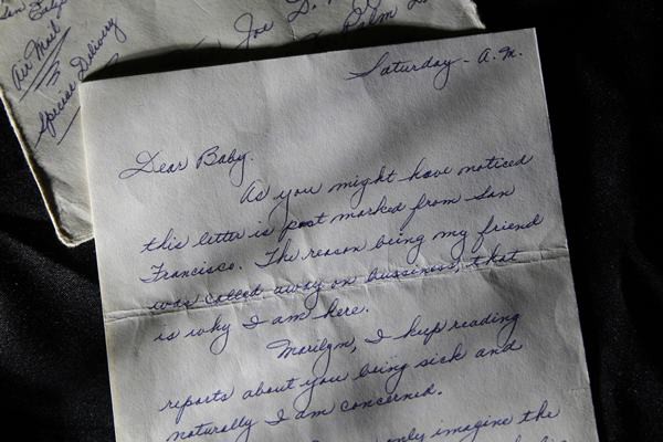 Carta que Joe DiMaggio escreveu para Marilyn Monroe