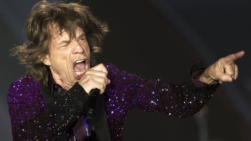Mick Jagger à frente dos Rolling Stones em show de 2014