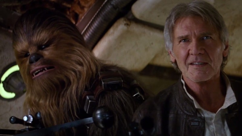 Han Solo (Harrison Ford) e Chewbacca (Peter Mayhew) em teaser de Star Wars: Episódio VII – O Despertar da Força