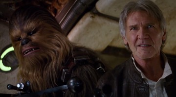 Han Solo (Harrison Ford) e Chewbacca (Peter Mayhew) em teaser de <i>Star Wars: Episódio VII – O Despertar da Força</i> - Reprodução/Vídeo