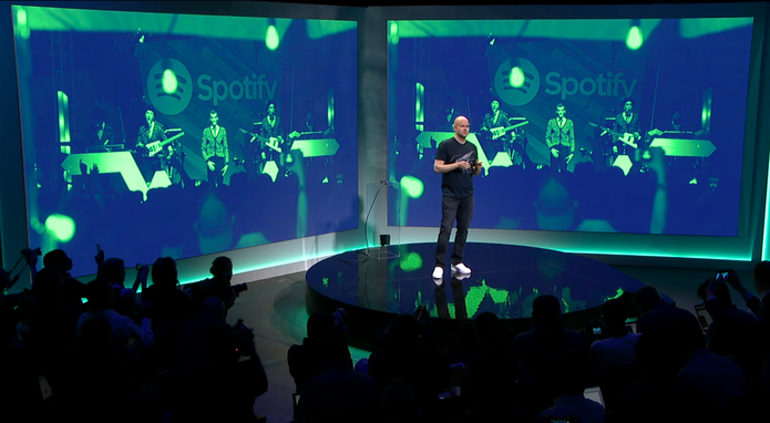 Daniel Ek, CEO do Spotify, em evento em Nova York.