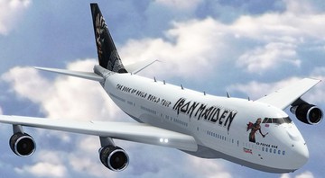 Iron Maiden e seu avião customizado para a turnê do disco The Book of Souls - Reprodução