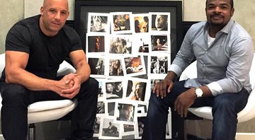O ator Vin Diesel ao lado de F. Gary Gray, diretor de Straight Outta Compton – A História do N.W.A - Reprodução/Facebook