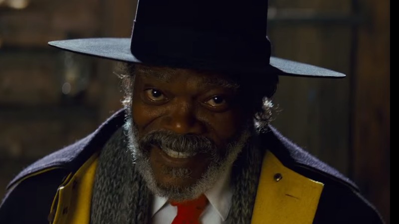 Samuel L. Jackson como Major Marquis Warren em Os 8 Odiados, filme de Quentin Tarantino