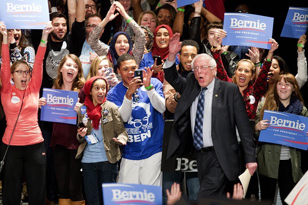 Bernie Sanders em evento de campanha pela candidatura à presidência dos EUA em Atlanta, no dia 23 de novembro de 2015