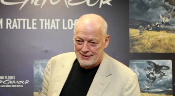 David Gilmour durante coletiva de imprensa em São Paulo.  - AP Images