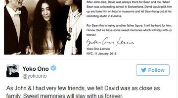 Yoko Ono, John Lennon e David Bowie - reprodução