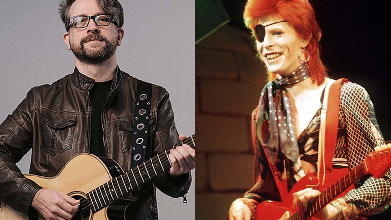 Thedy Corrêa, vocalista do Nenhum de Nós, e David Bowie