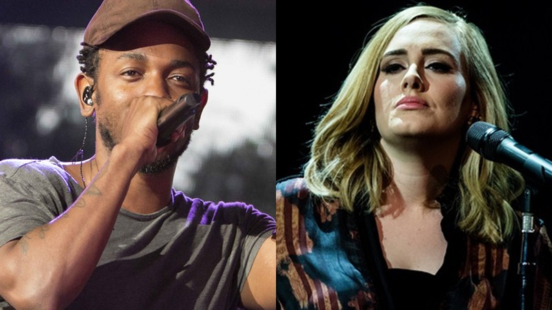 Adele e Kendrick Lamar, dois dos nomes que se apresentam no Grammy 2016
