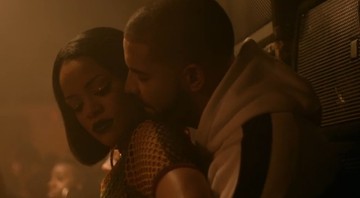 Rihanna contracenando com Drake em cena do clipe de “Work” - Reprodução/Vídeo