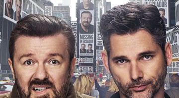 Ricky Gervais e Eric Bana no pôster do filme <i>Special Correspondents</i> , produção original da Netflix - Reprodução