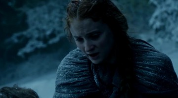 A atriz Sophie Turner na pele da personagem Sansa Stark em cena da sexta temporada de <i>Game of Thrones</i> - Reprodução/Vídeo