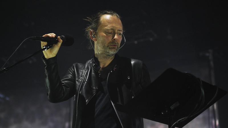 Thom Yorke, guitarrista e vocalista do Radiohead, durante show da banda no Camden Roundhouse, em Londres, em 2016