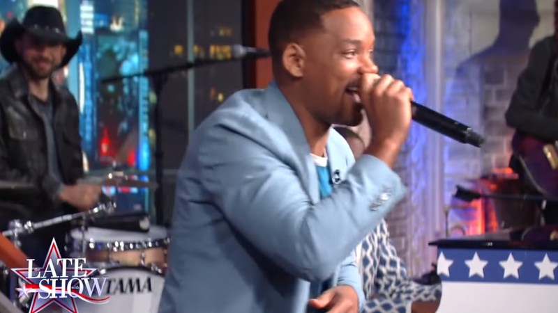 Will Smith cantando "Summertime" no The Late Show with Stephen Colbert