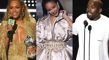 Beyoncé, Rihanna e Kanye West na edição 2016 da premiação VMA, da MTV norte-americano - Charles Sykes/Chris Pizzello/AP