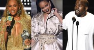 Beyoncé, Rihanna e Kanye West na edição 2016 da premiação VMA, da MTV norte-americano - Charles Sykes/Chris Pizzello/AP