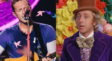 Chris Martin, do Coldplay, e Gene Wilder dando vida a Willy Wonka em <i>A Fantástica Fábrica de Chocolate</i> (1971) - Reprodução